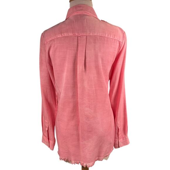 Zara Woman Premium Denim Collection Pink Lyocell Button-Down Shirt Size Medium - Picture 3 of 12